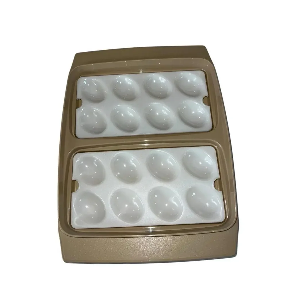 Vintage Tupperware Deviled Egg Keeper Carrier Tray 722-2 Holders‎ Lid 723-2